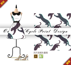 矢量豹子点四方连续