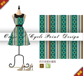 抽象简约四方格四方连续