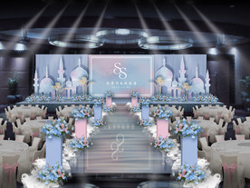 粉蓝色婚礼仪式区