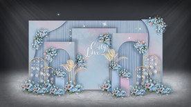 蓝色婚礼迎宾区