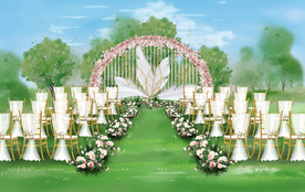 白色户外仪式区