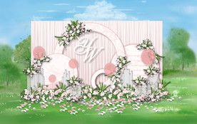 粉色户外迎宾区