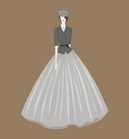 服装画人物插画礼服设计