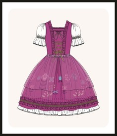 洛丽塔女生COS服装款式设计图