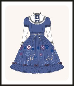 洛丽塔服装设计款式图少女装