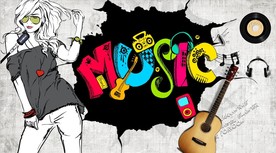 音乐工装背景墙