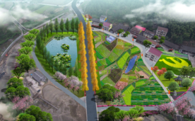 美丽乡村池塘景观效果图