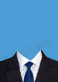 蓝色领带西装模板证件照