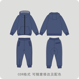 男款针织卫衣两件套装