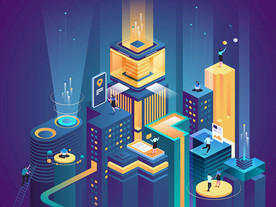 2.5D等距 智慧城市插画