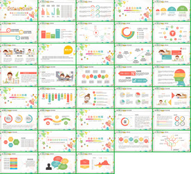 高档卡通语文课件PPT模板