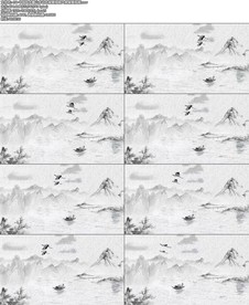 中国风水墨山水动态背景视频大屏