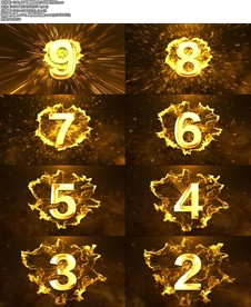 大气震撼金色10秒倒计时