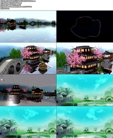 歌曲烟花三月唯美江南水乡LED