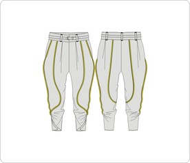 高腰灯笼长裤矢量图