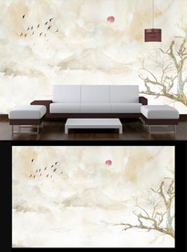 大理石山水电视背景墙