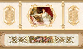 欧式奢华宫廷浮雕花纹护墙板壁画