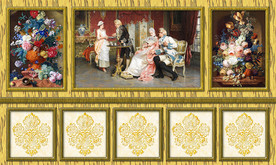 欧式奢华宫廷浮雕花纹护墙板壁画