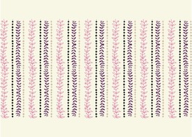 竖条花纹花草矢量图素材