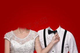 结婚登记照创意正装证件照模板