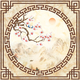 新中式花鸟吊顶装饰