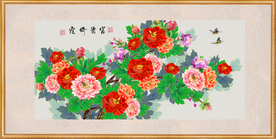 原创高清手绘牡丹装饰画壁画