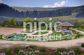 假山叠水跌水景观PSD效果图