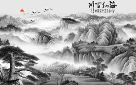 新品 山水画新品画 TIF分层