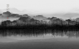 中国风山水画 tif分层