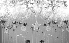 树叶欧式背景画 tif分层