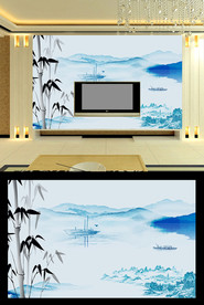 山水电视背景墙