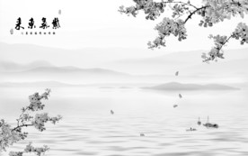 爆款山水画电视墙 TIF分层