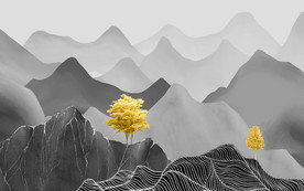 中国风高端山水画 tif分层