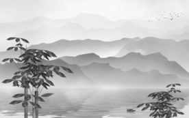 唯美高清山水画 tif分层