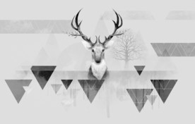 几何麋鹿奢华画 tif分层