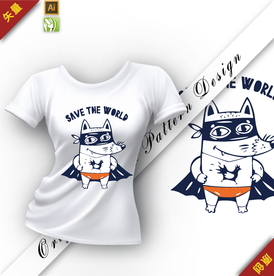 矢量原创黄鼠狼超人插图图案