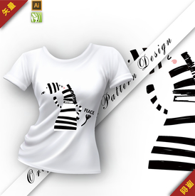 矢量原创可爱创意斑马插图图案