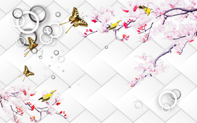 时尚花鸟背景图