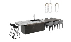 现代水吧台3d模型