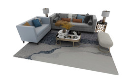 沙发组合3d模型 现代沙