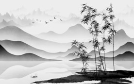 高端客厅山水画 TIF分层画