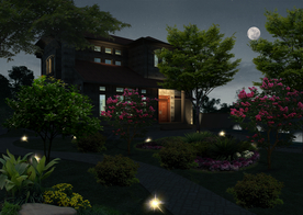 园林景观别墅夜景效果图