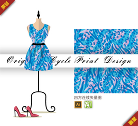 抽象野性豹纹几何四方连续