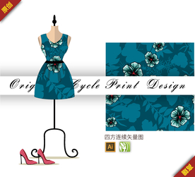 矢量番红花四方连续