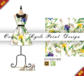 矢量腊梅四方连续