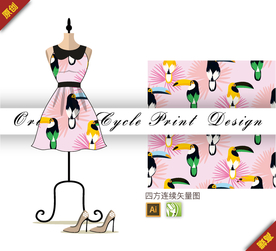 矢量抽象啄木鸟四方连续