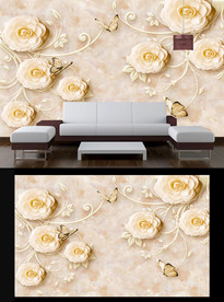 大理石纹理电视背景墙