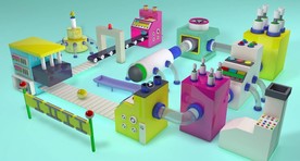 滚动球场景带动画