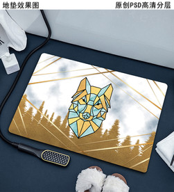 北欧风几何抽象轻奢地垫