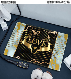 北欧风几何抽象轻奢地垫